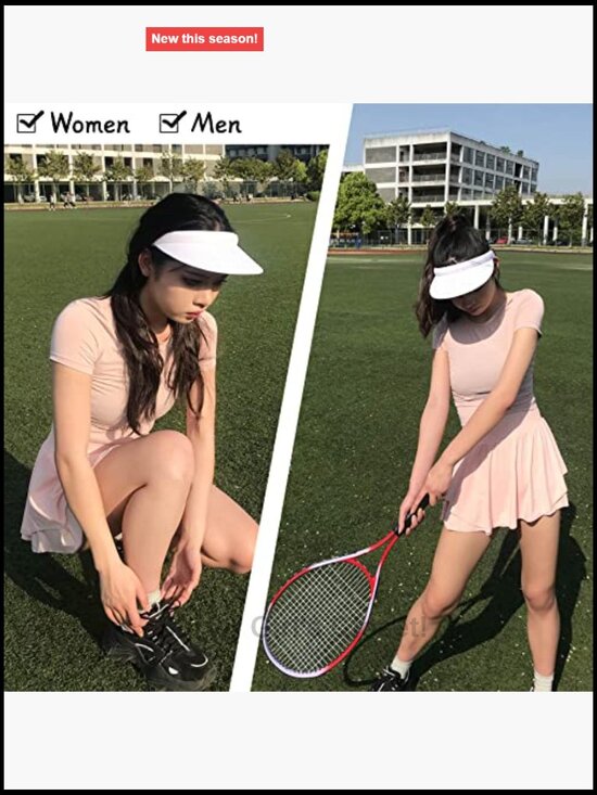2 Pack Clip On Visors Adjustable Wide Brim Sun Hat Sport Visor main image 4